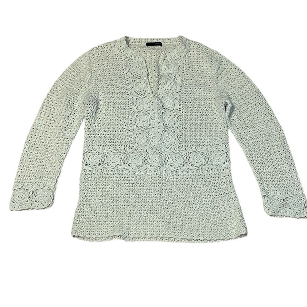 J Crew Cream Crochet Sweater, beige, XS/S